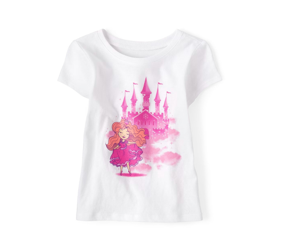 Camiseta Con Estampado De Princesa Para Niñas