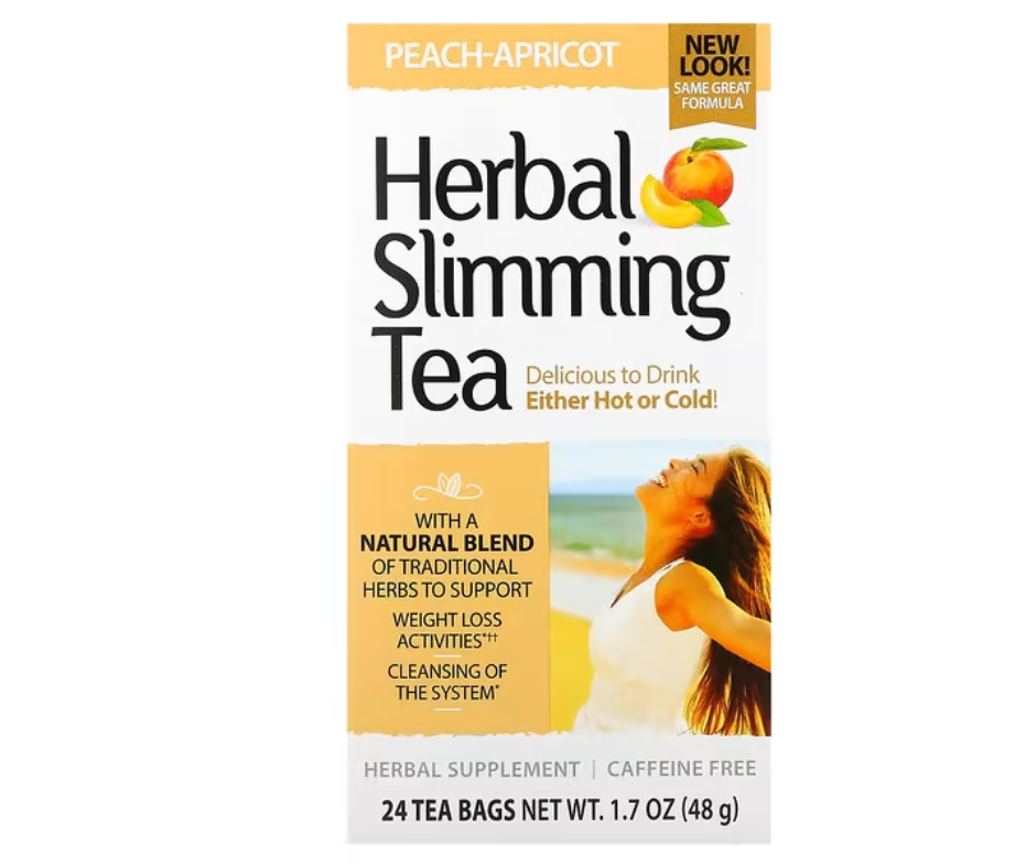 21st Century, Té de hierbas para adelgazar, Melocotón y albaricoque, Sin cafeína